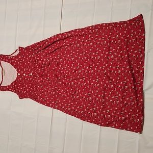 Vintage 1990's Sostanza  Red floral dress size small